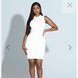 NAKED WARDROBE Sleeveless mini dress in white